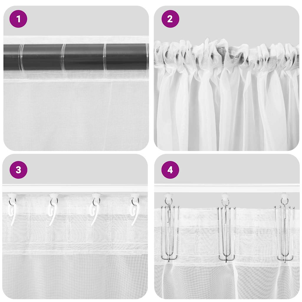 Voile Vorhänge mit Stangentaschen 2 Stk. Hellrosa
