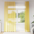 Voile Vorhänge mit Stangentaschen 2 Stk. Gelb