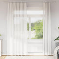 Voile Vorhänge mit Stangentaschen 2 Stk. Weiß