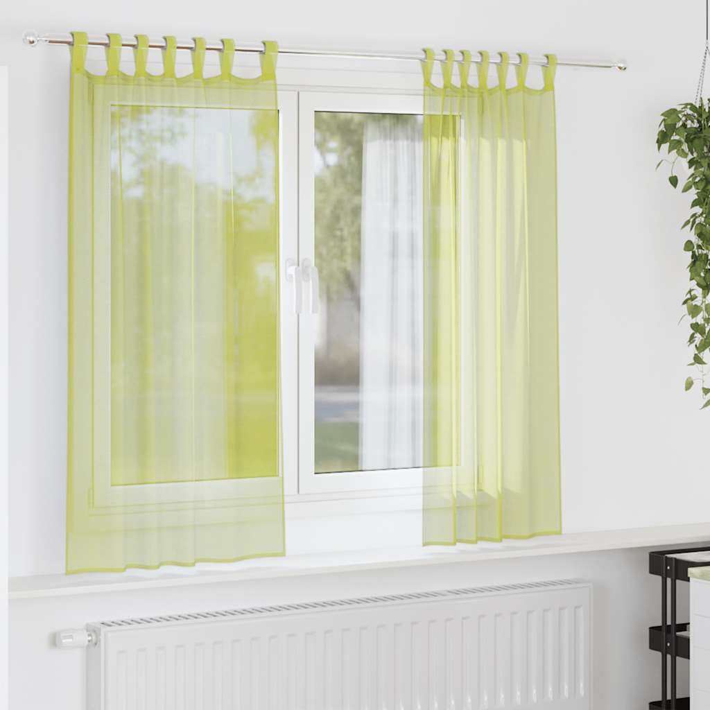 Voile Vorhänge mit Lasche 2 Stk. Apfelgrün