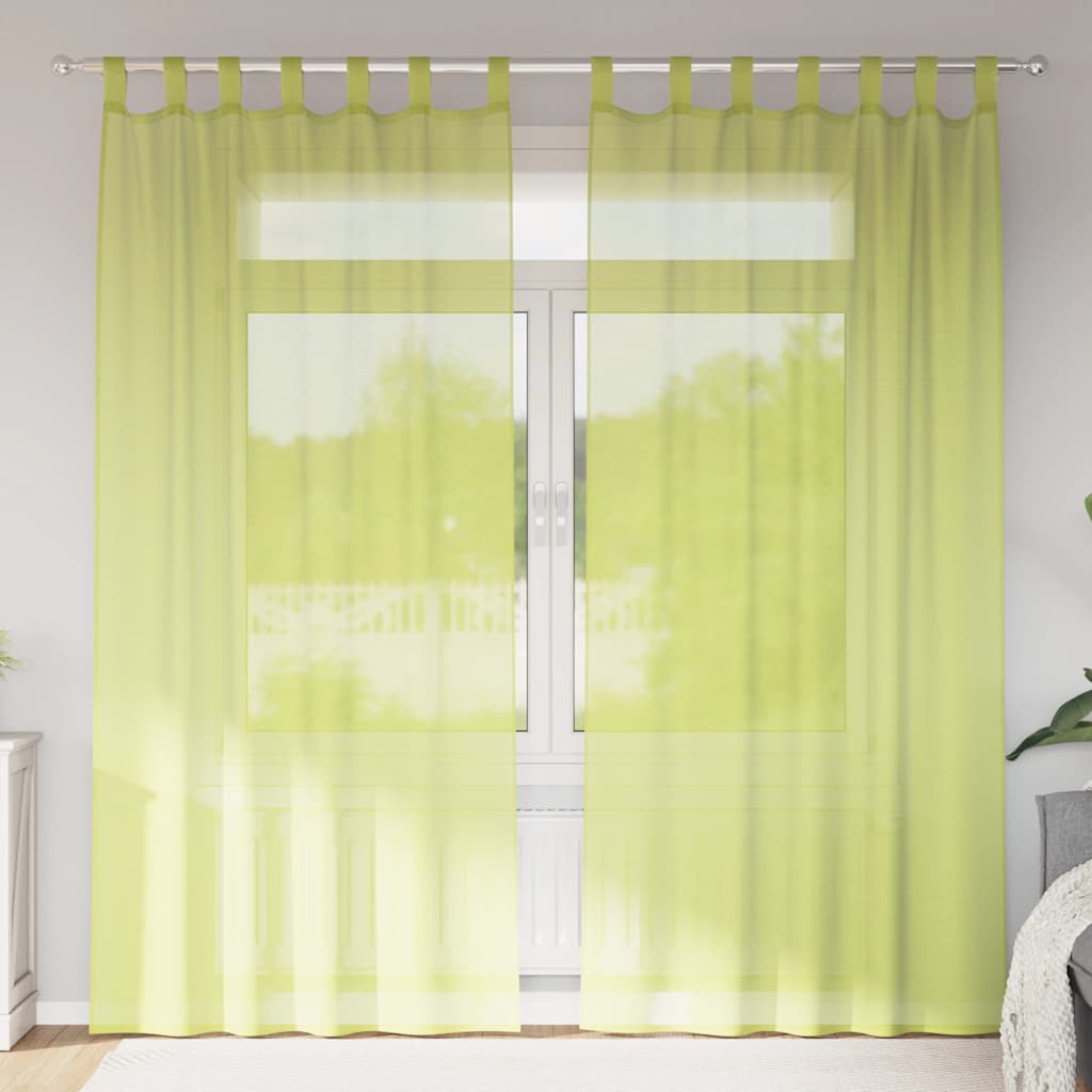 Voile Vorhänge mit Lasche 2 Stk. Apfelgrün