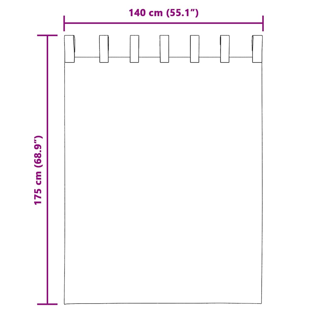Voile Vorhänge mit Lasche 2 Stk. Creme