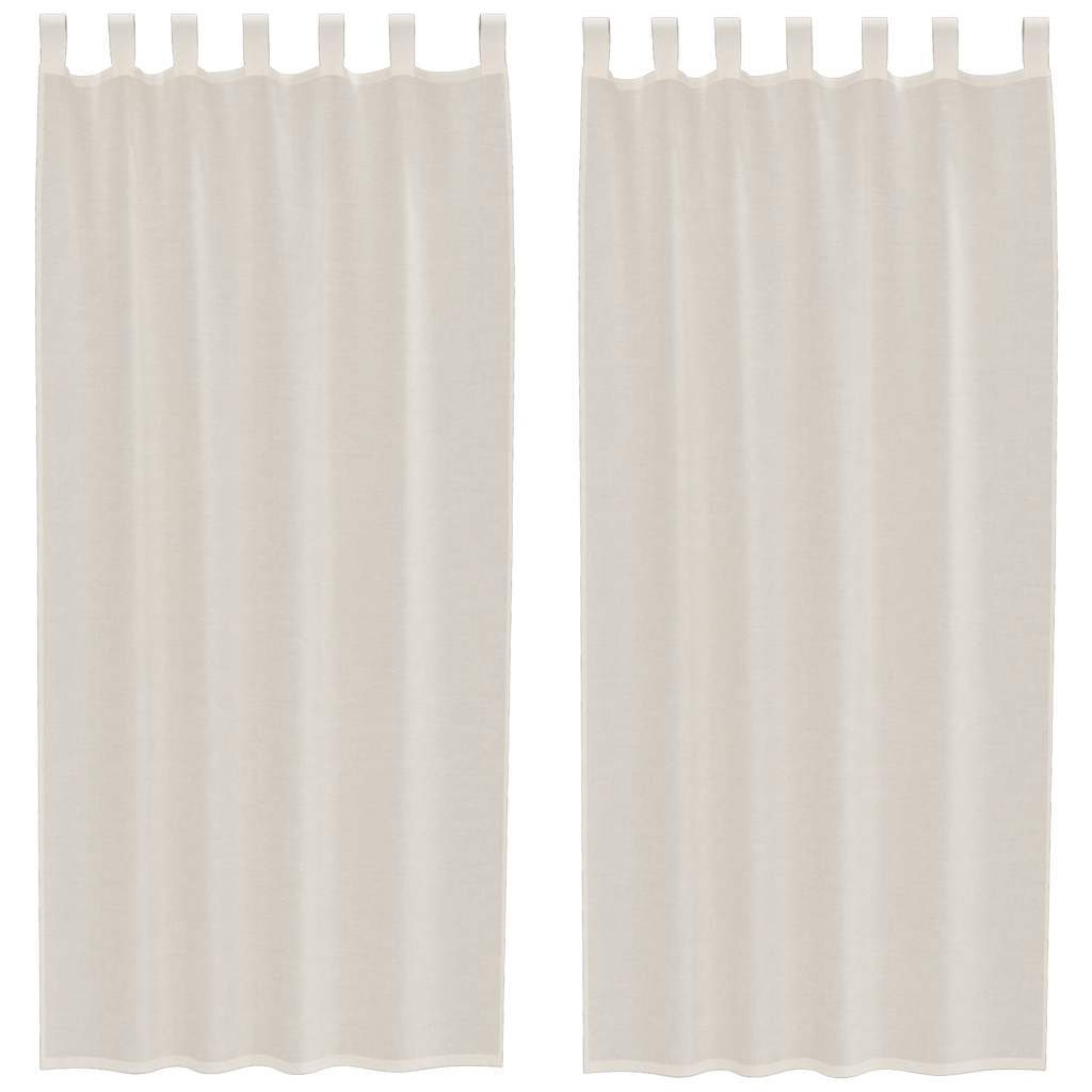 Voile Vorhänge mit Lasche 2 Stk. Creme