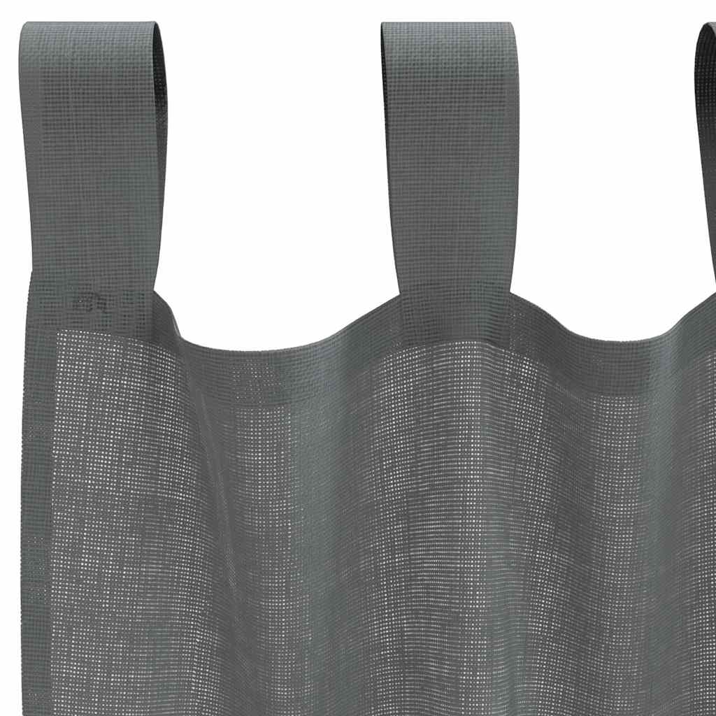 Voile Vorhänge mit Schlaufen 2 Stk. Dunkelgrau 140x225 cm