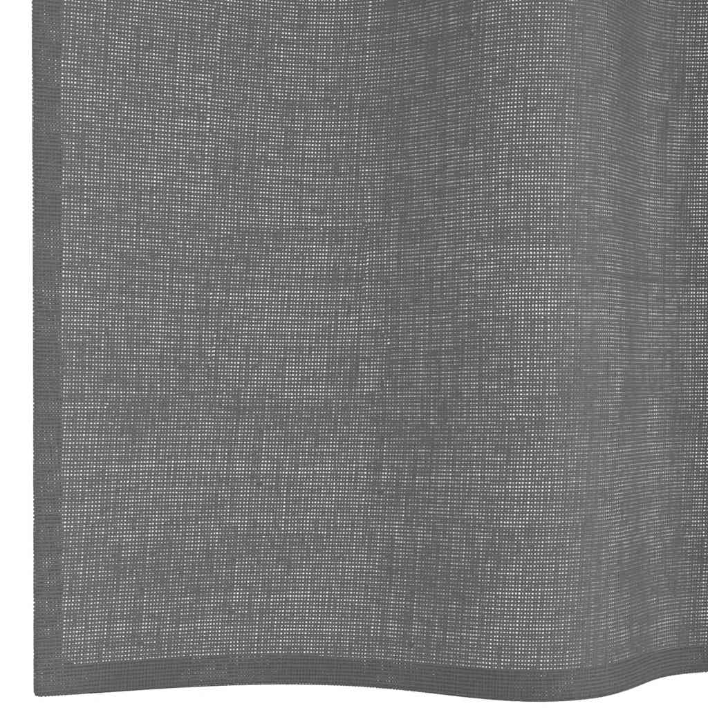 Voile Vorhänge mit Schlaufen 2 Stk. Dunkelgrau 140x225 cm