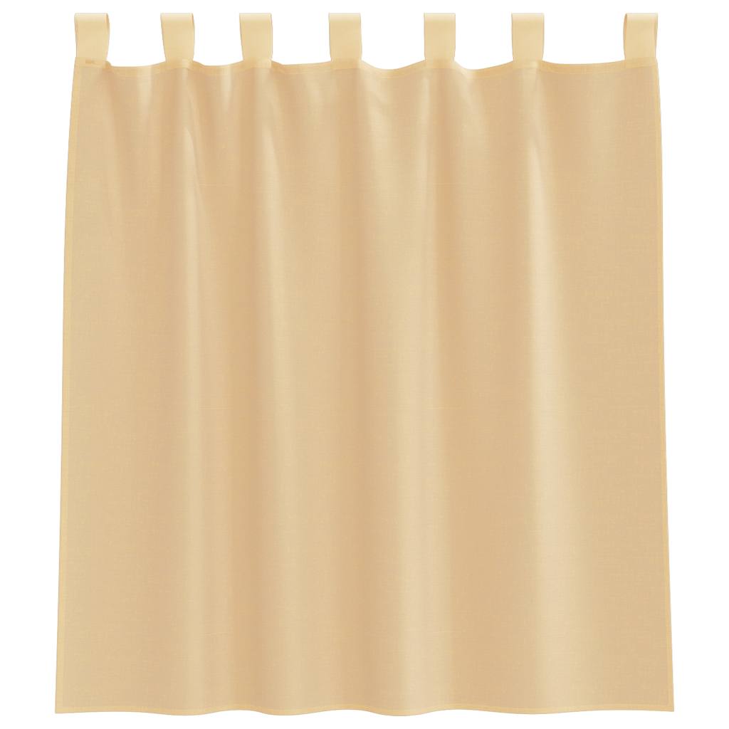 Voile Vorhänge mit Schlaufen 2 Stk. Sandfarbe 140x140 cm