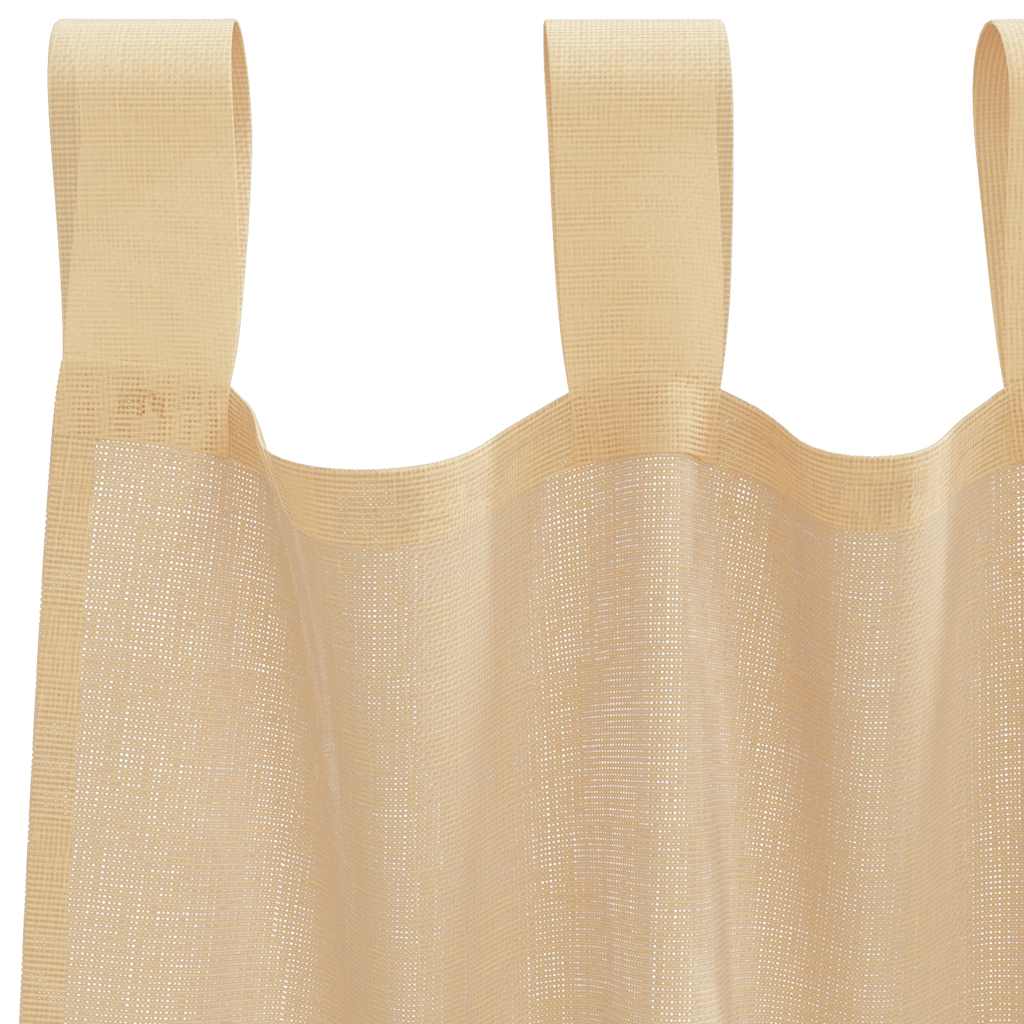 Voile Vorhänge mit Schlaufen 2 Stk. Sandfarbe 140x140 cm