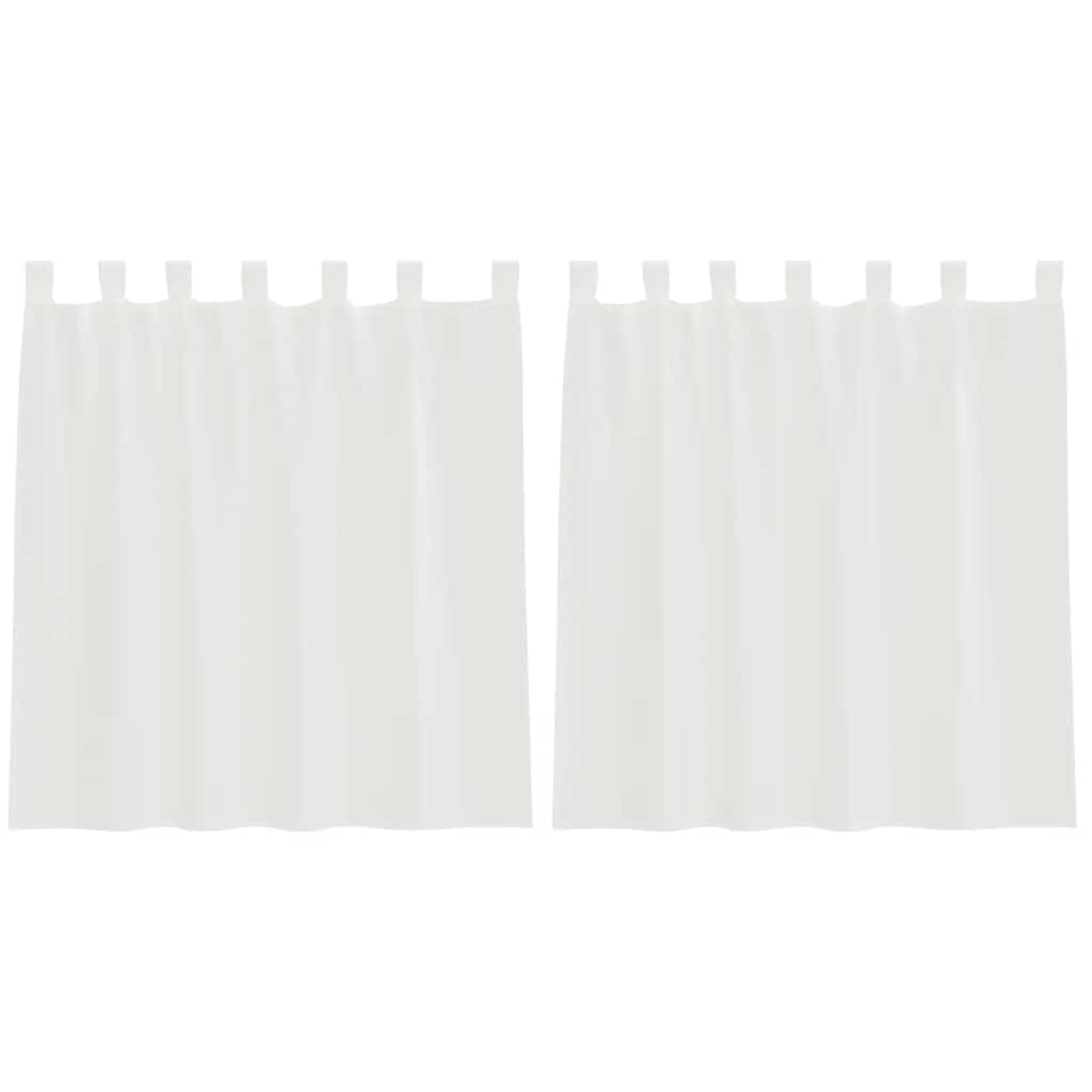 Voile Vorhänge mit Schlaufen 2 Stk. Weiß 140x140 cm