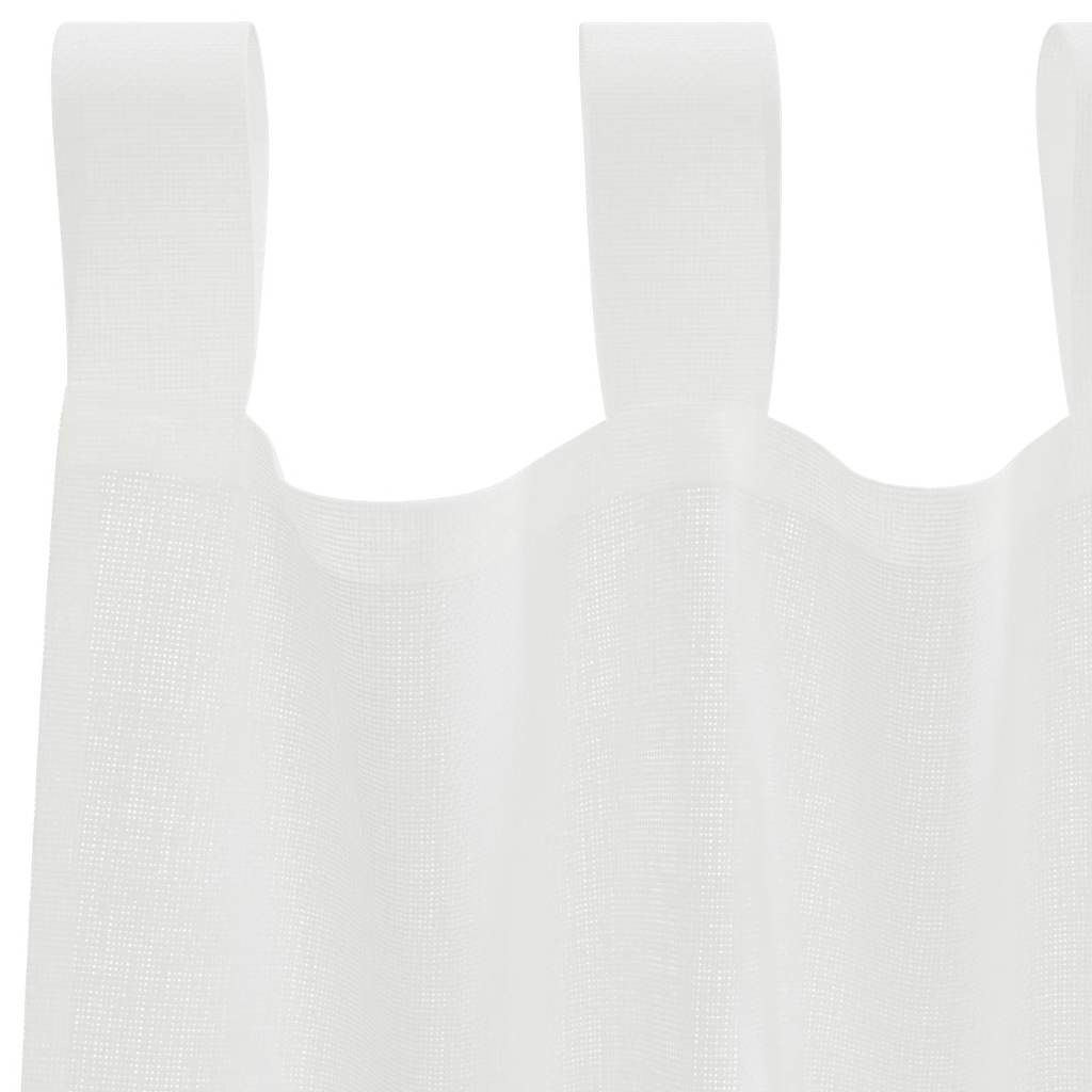 Voile Vorhänge mit Schlaufen 2 Stk. Weiß 140x175 cm