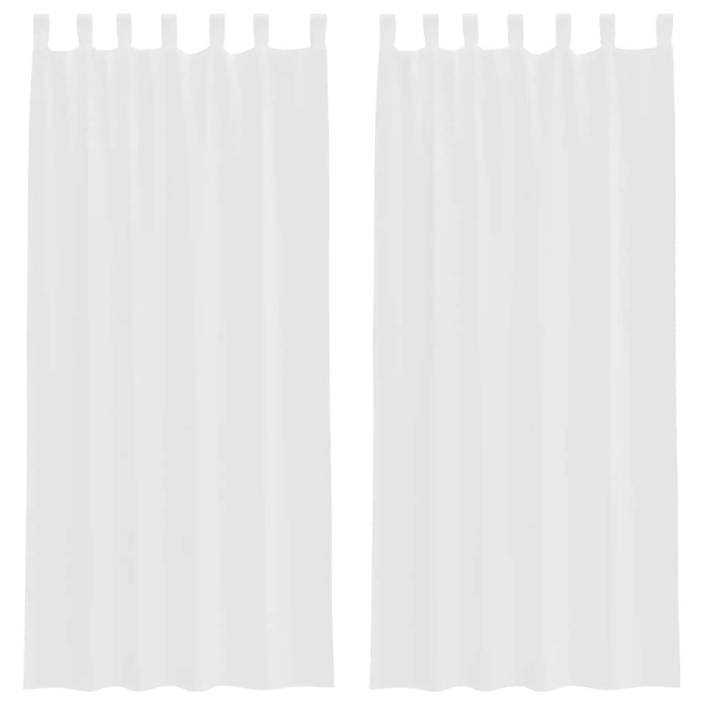 Voile Vorhänge mit Schlaufen 2 Stk. Weiß 140x245 cm