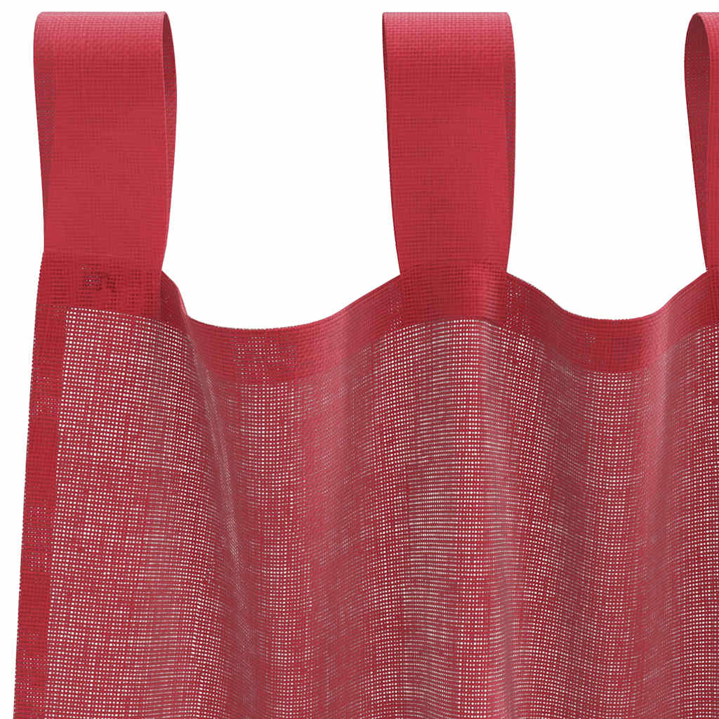 Voile Vorhänge mit Schlaufen 2 Stk. Weinrot 140x140 cm