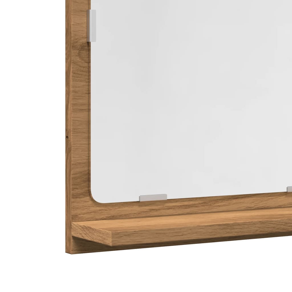 Badspiegel mit Ablage Artisan-Eiche 40x11x37 cm Holzwerkstoff