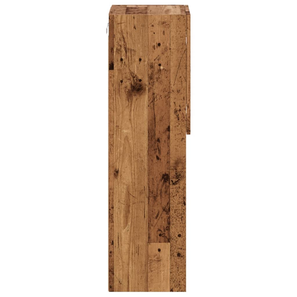 TV-Schrank mit LED-Leuchten Altholz-Optik 30,5x30x102 cm