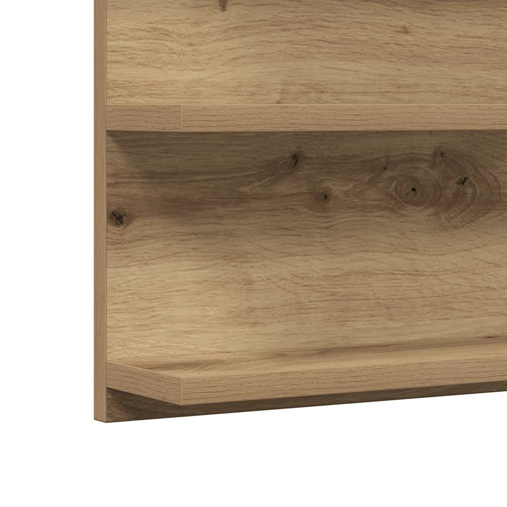 Badspiegel mit Ablagen Artisan-Eiche 90x11x45 cm Holzwerkstoff