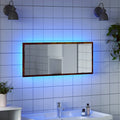 LED-Badspiegel Räuchereiche 100x8,5x37 cm Holzwerkstoff