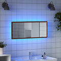 LED-Badspiegel Braun Eichen-Optik 100x8,5x37 cm Holzwerkstoff