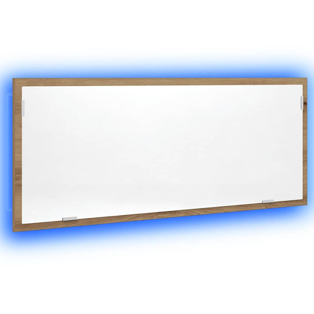 LED-Badspiegel Artisan-Eiche 100x8,5x37 cm Holzwerkstoff