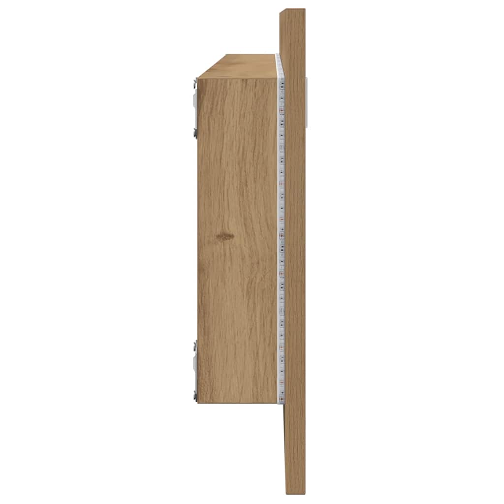LED-Badspiegel Artisan-Eiche 100x8,5x37 cm Holzwerkstoff