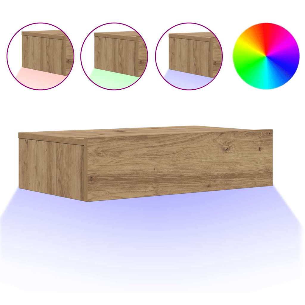 TV-Schrank mit LED-Leuchten Artisan-Eiche 60x35x15,5 cm