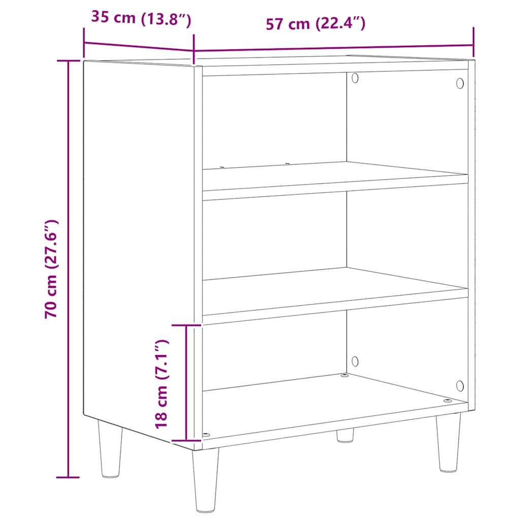 Sideboard Artisan-Eiche 57x35x75 cm Holzwerkstoff