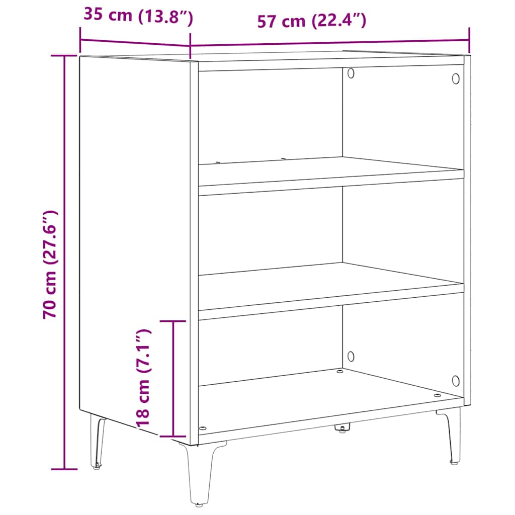 Sideboard Artisan-Eiche 57x35x70 cm Holzwerkstoff