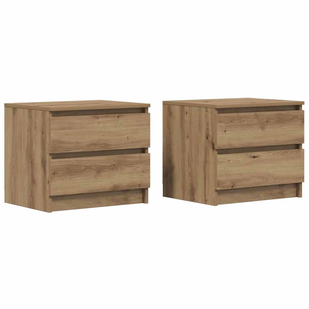 Nachttische 2 Stk. Artisan-Eiche 50x40x43,5 cm Holzwerkstoff