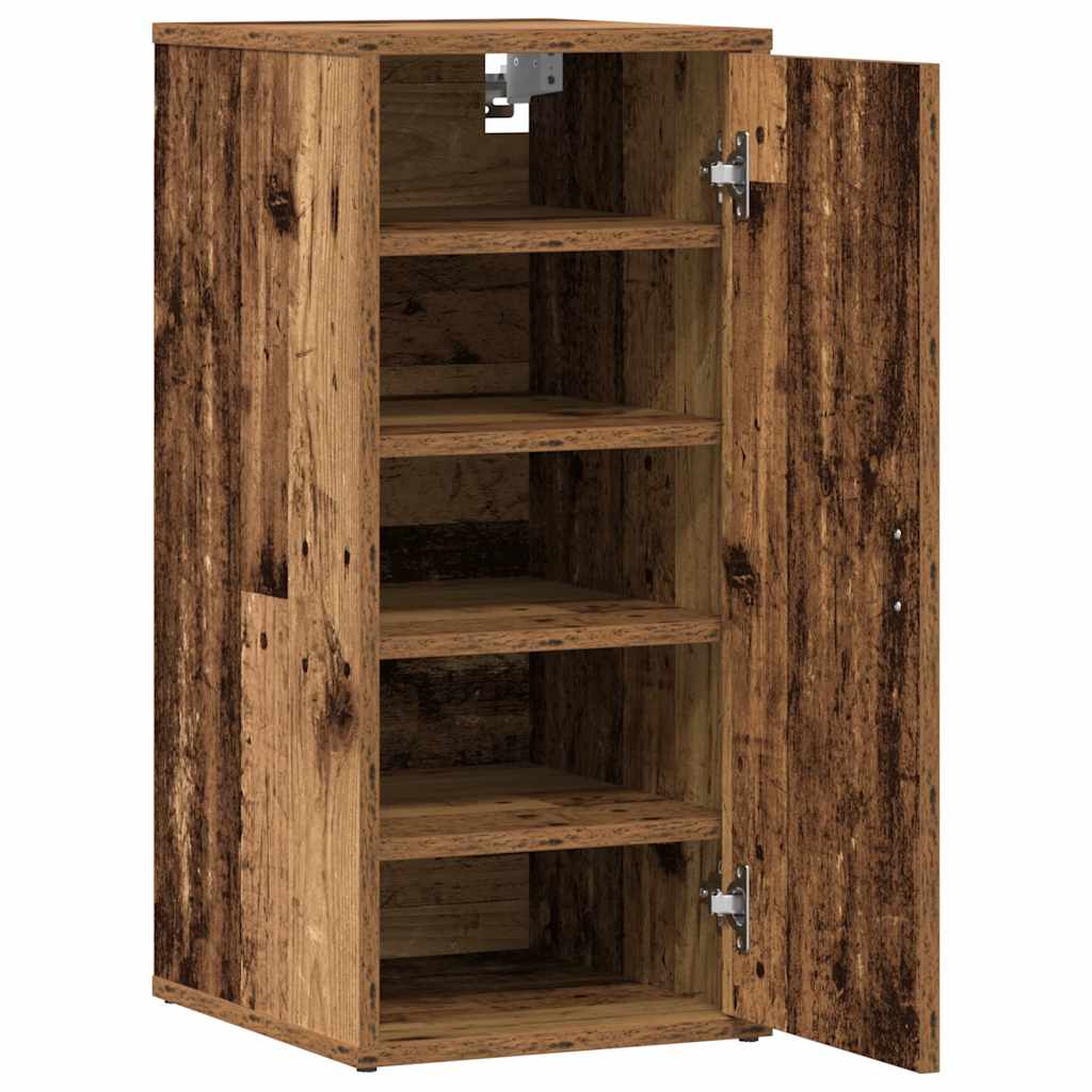 Schuhschränke 2 Stk. Altholz-Optik 32x35x70 cm Holzwerkstoff