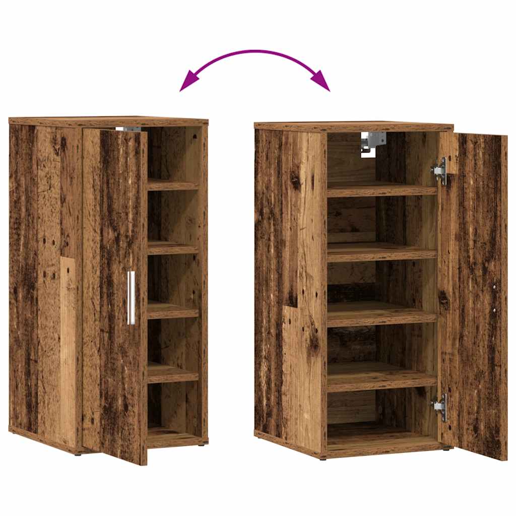 Schuhschränke 2 Stk. Altholz-Optik 32x35x70 cm Holzwerkstoff