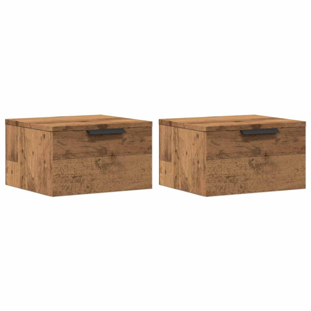 Wand-Nachttische 2 Stk. Artisan-Eiche 34x30x20 cm