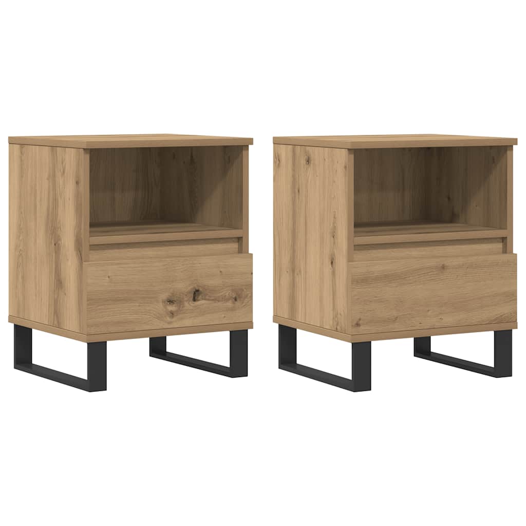 Nachttische 2 Stk. Artisan-Eiche 40x35x50 cm Holzwerkstoff