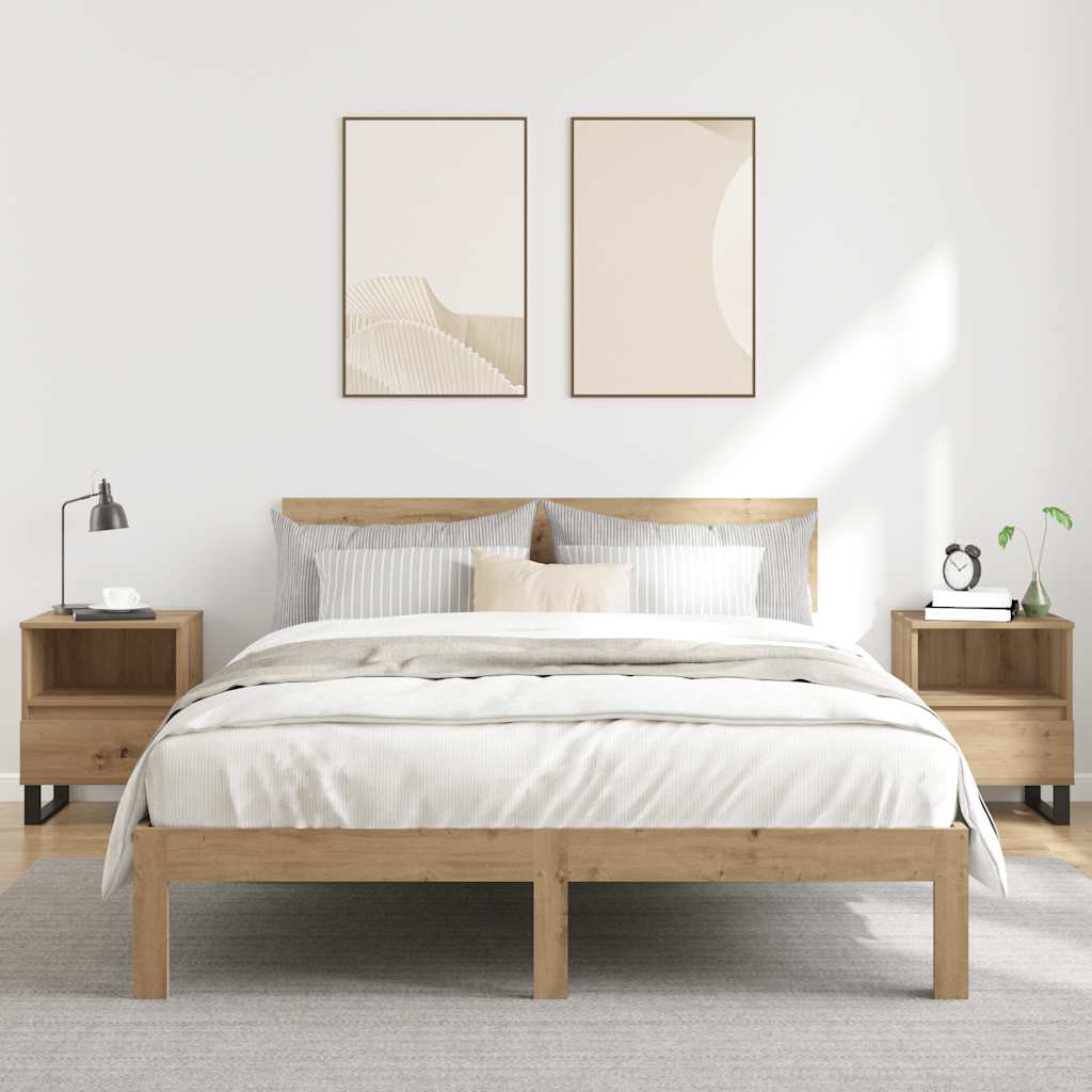 Nachttische 2 Stk. Artisan-Eiche 40x35x50 cm Holzwerkstoff