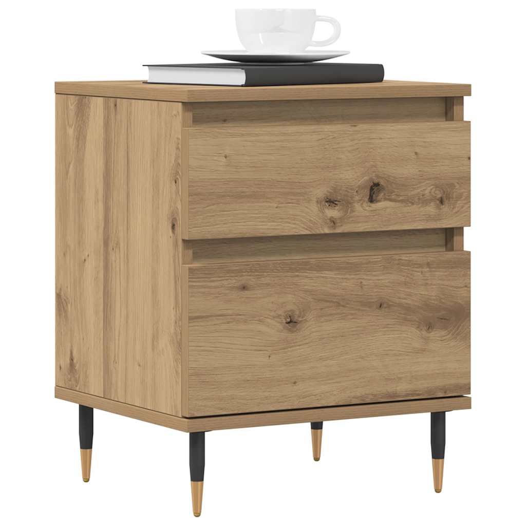 Nachttische 2 Stk. Artisan-Eiche 40x35x50 cm Holzwerkstoff