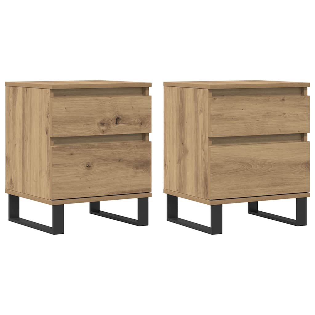 Nachttische 2 Stk. Artisan-Eiche 40x35x50 cm Holzwerkstoff