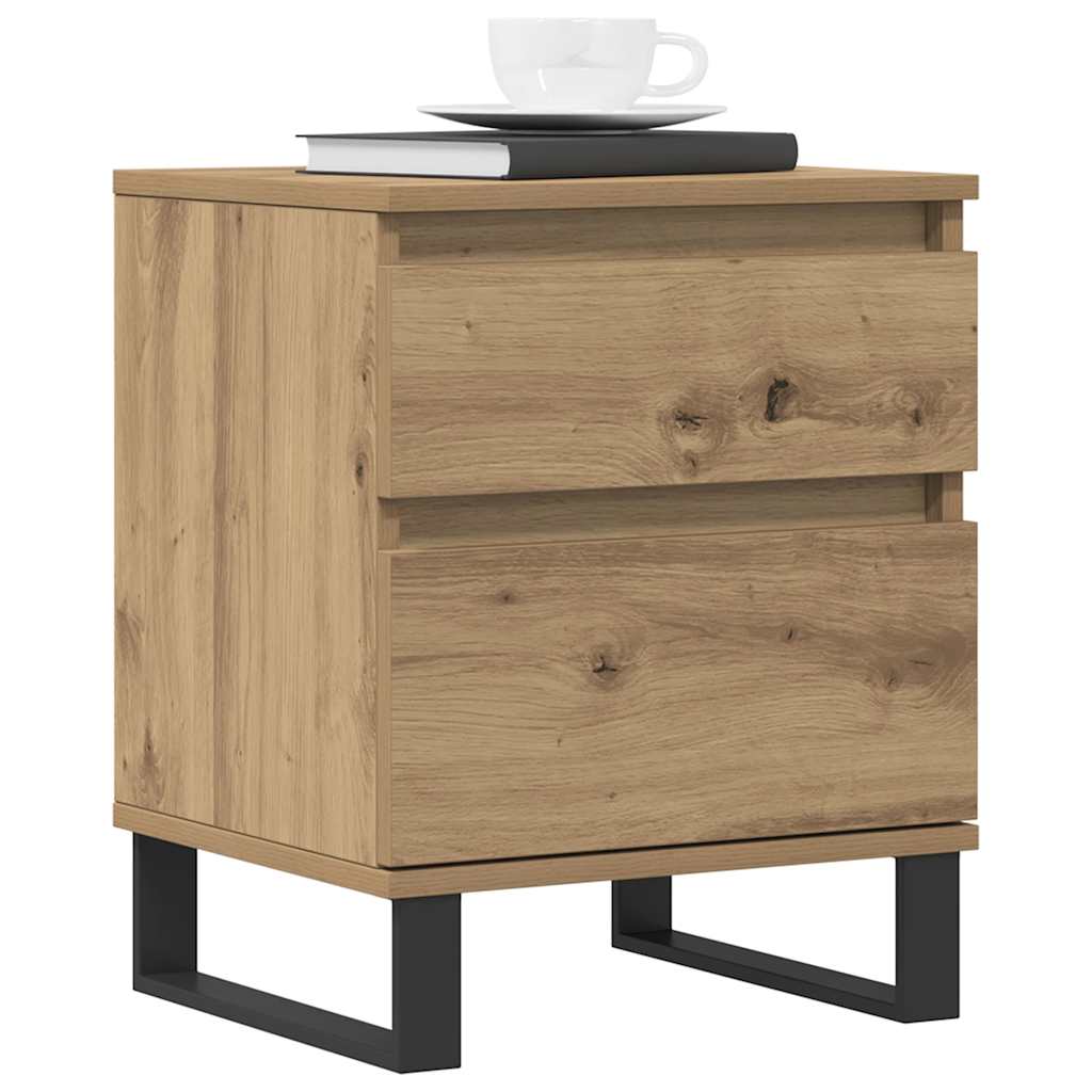 Nachttische 2 Stk. Artisan-Eiche 40x35x50 cm Holzwerkstoff