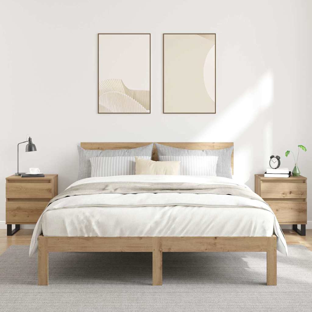 Nachttische 2 Stk. Artisan-Eiche 40x35x50 cm Holzwerkstoff