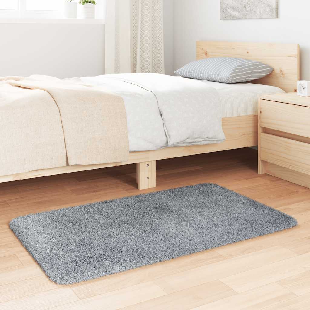 Teppich Shaggy Hochflor NAVARRA Hellgrau 60x100 cm Polyester