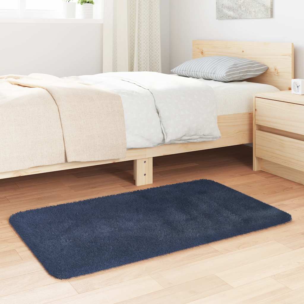 Teppich Shaggy Hochflor NAVARRA Marineblau 60x100 cm Polyester