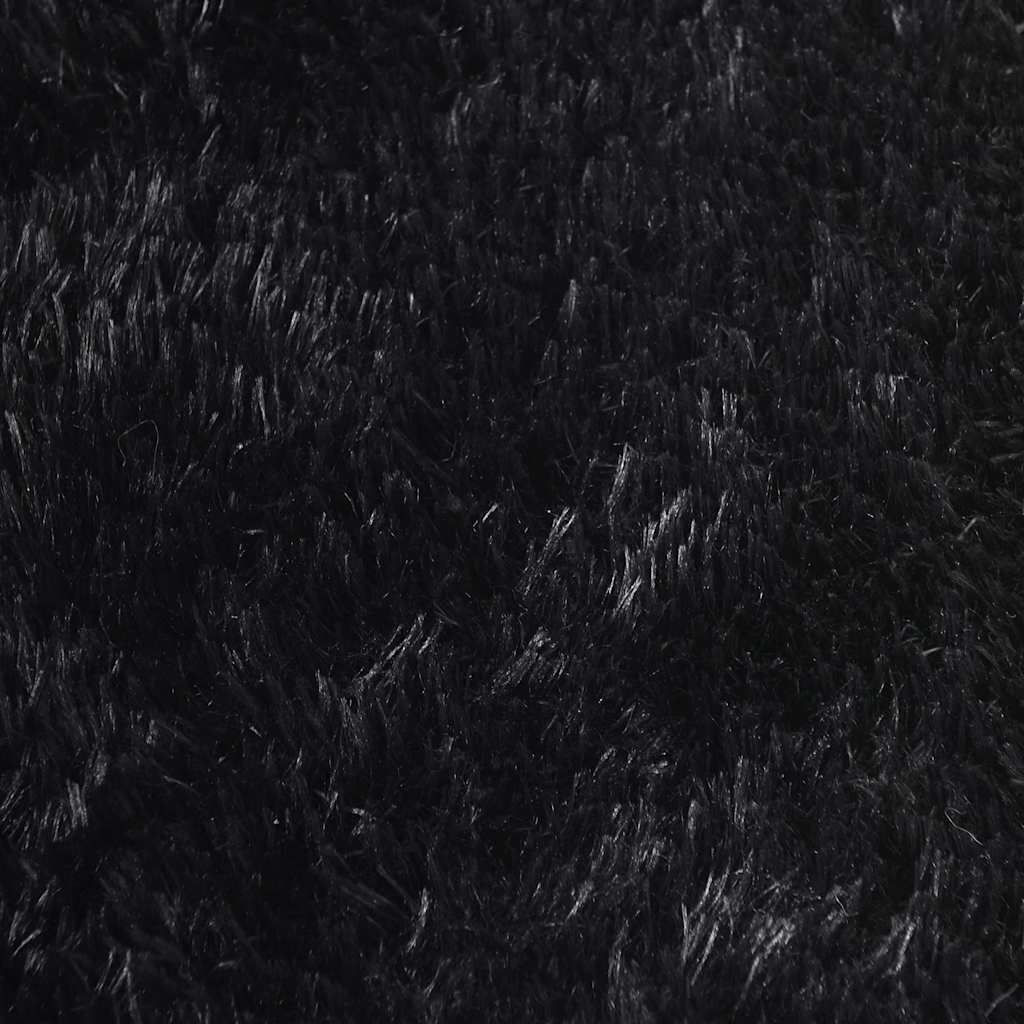 Teppich Shaggy Hochflor NAVARRA Schwarz 80x150 cm Polyester