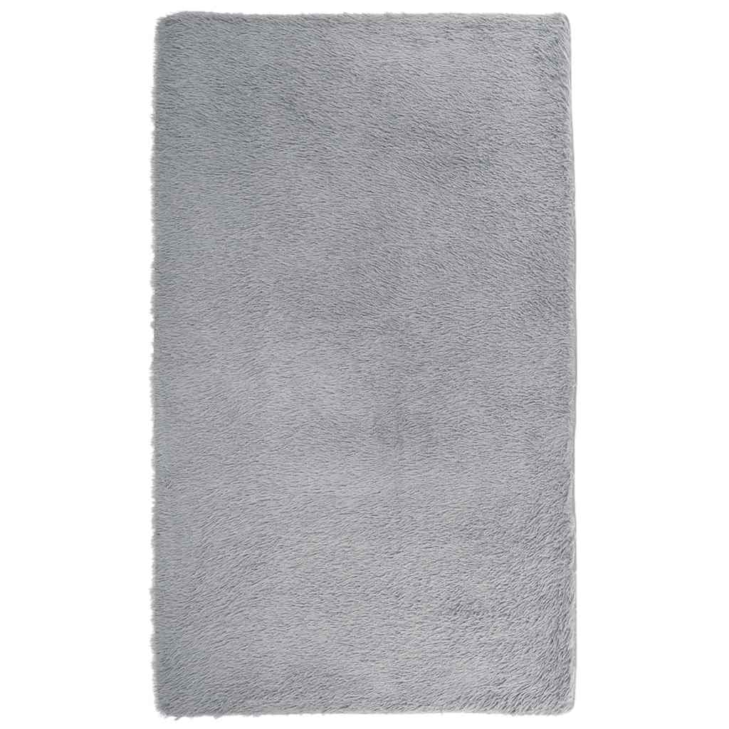 Teppich Shaggy Hochflor NAVARRA Hellgrau 80x150 cm Polyester