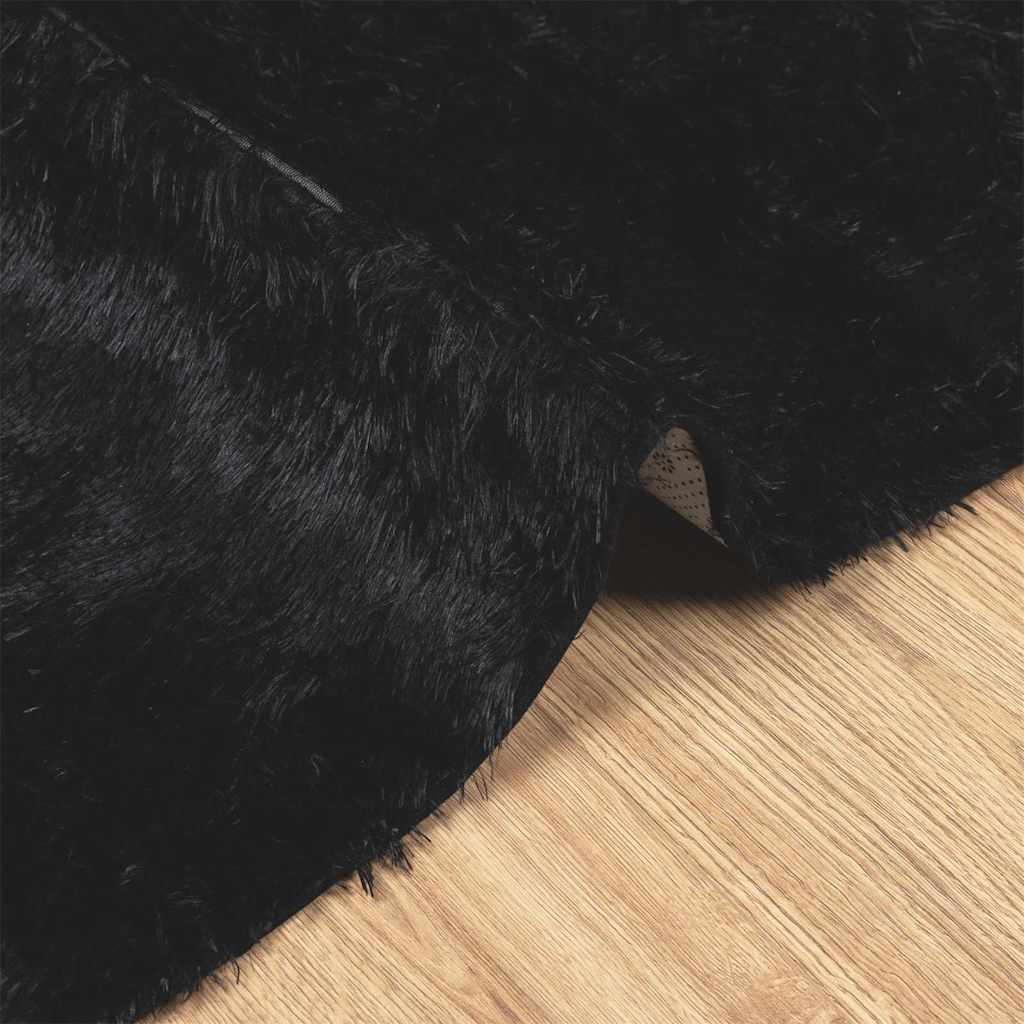 Teppich Shaggy Hochflor NAVARRA Schwarz 130x200 cm Polyester
