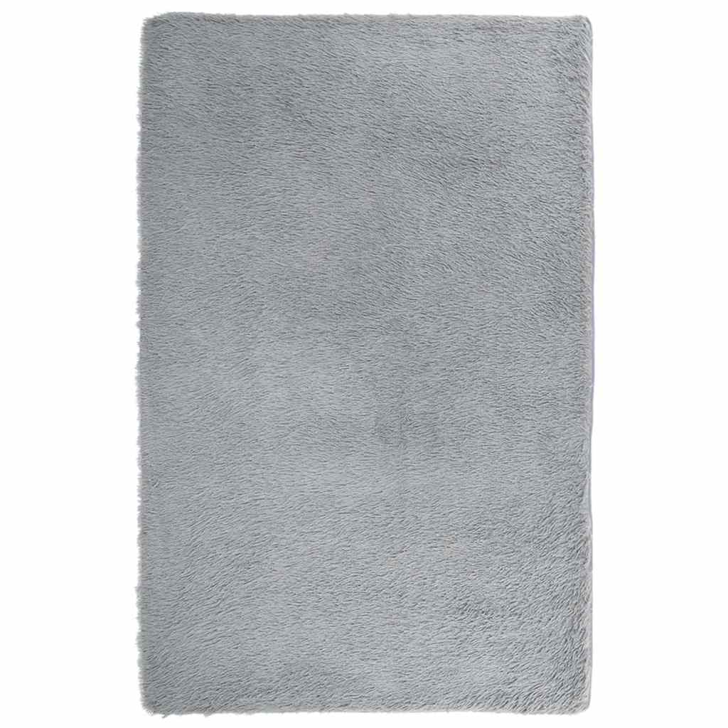Teppich Shaggy Hochflor NAVARRA Hellgrau 130x200 cm Polyester
