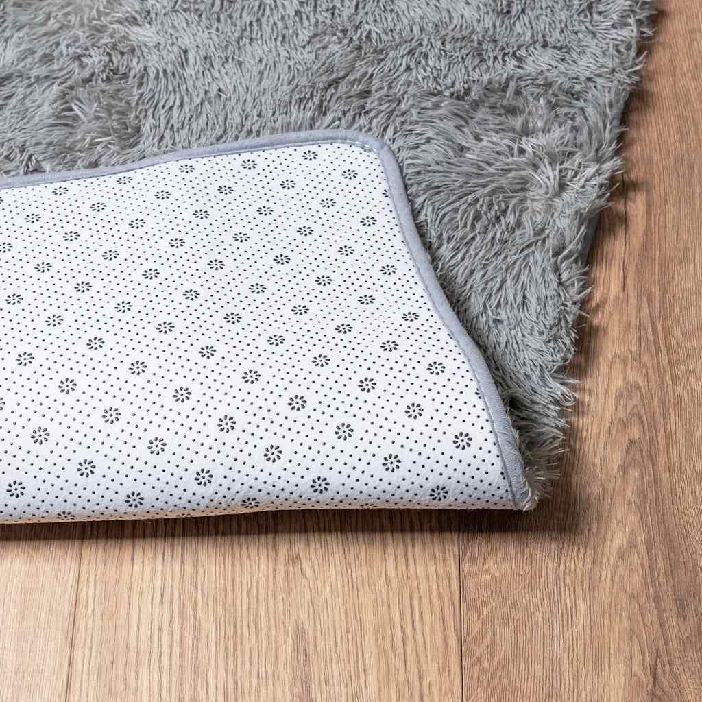 Teppich Shaggy Hochflor NAVARRA Hellgrau 130x200 cm Polyester