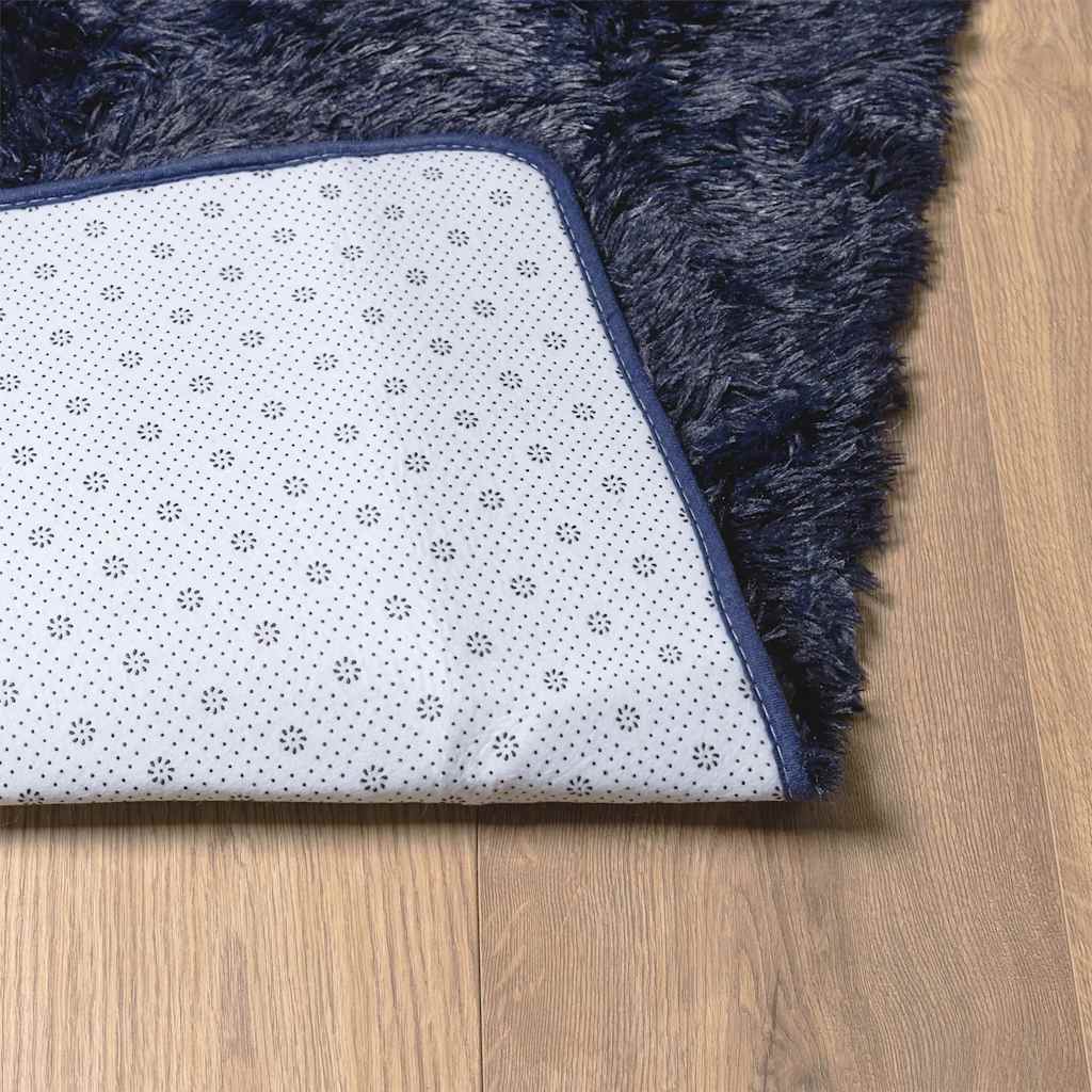 Teppich Shaggy Hochflor NAVARRA Marineblau 130x200 cm Polyester
