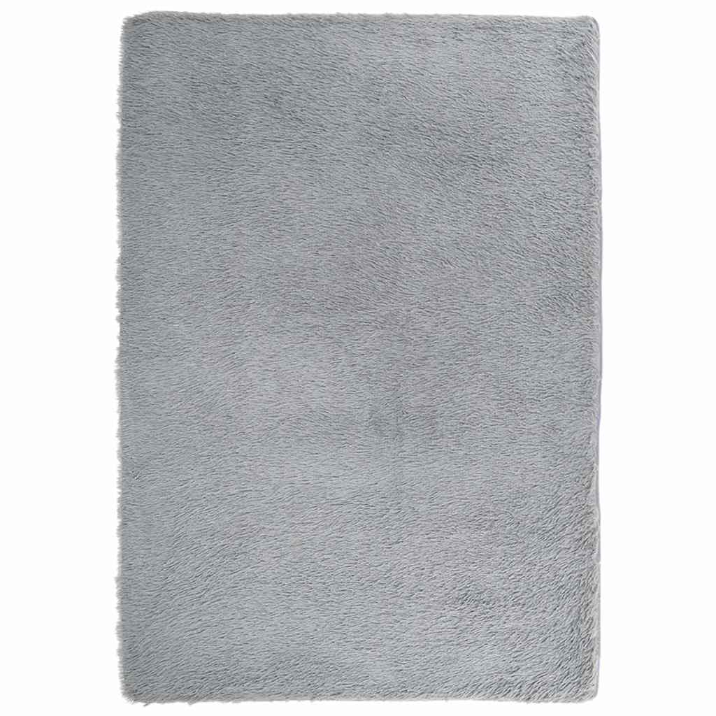 Teppich Shaggy Hochflor NAVARRA Hellgrau 160x230 cm Polyester