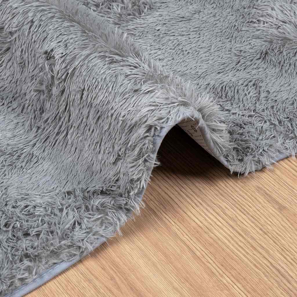Teppich Shaggy Hochflor NAVARRA Hellgrau 160x230 cm Polyester