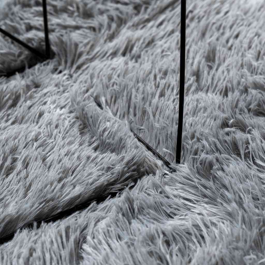 Teppich Shaggy Hochflor NAVARRA Hellgrau 160x230 cm Polyester