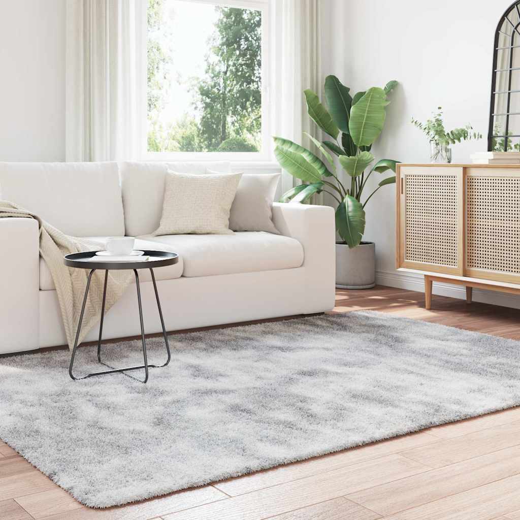 Teppich Shaggy Hochflor NAVARRA Silbergrau 160x230 cm Polyester