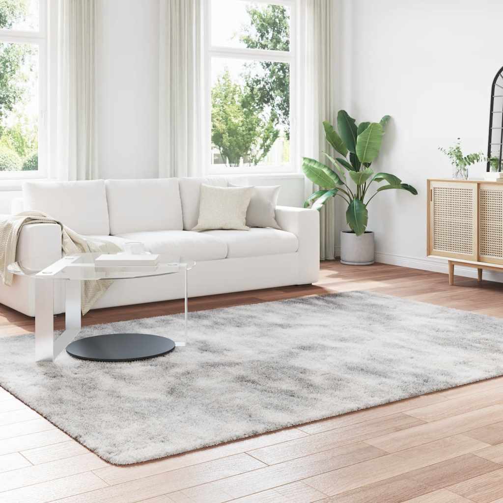 Teppich Shaggy Hochflor NAVARRA Silbergrau 200x290 cm Polyester