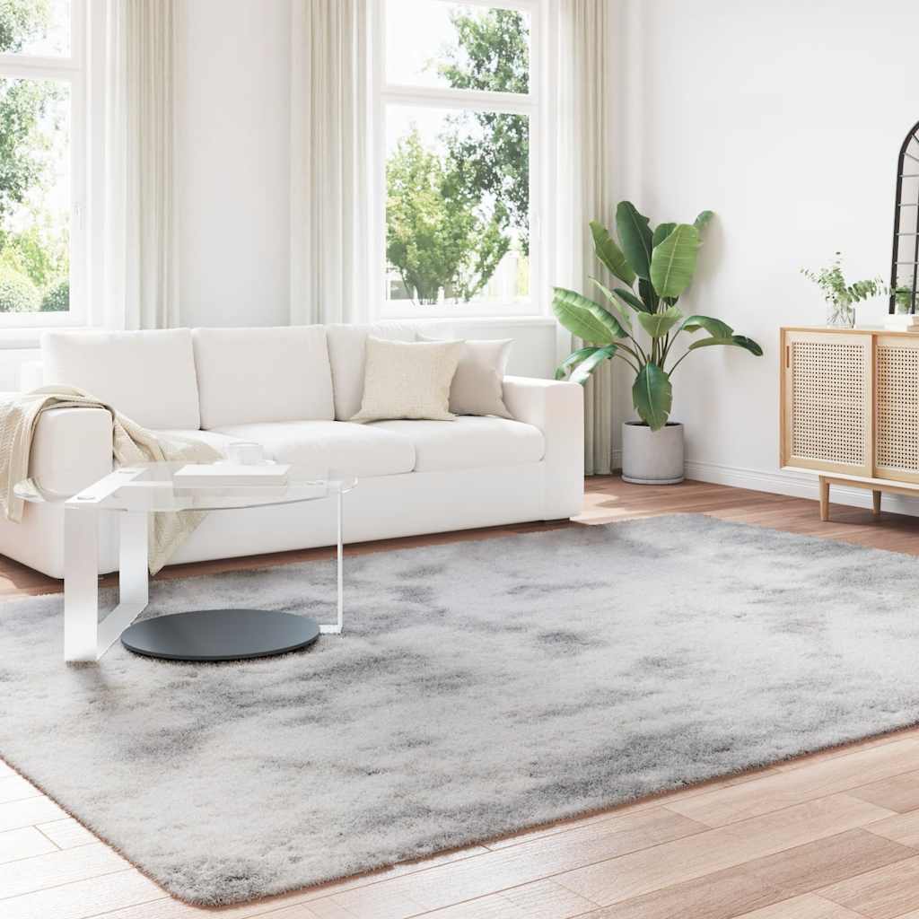 Teppich Shaggy Hochflor NAVARRA Silbergrau 240x340 cm Polyester