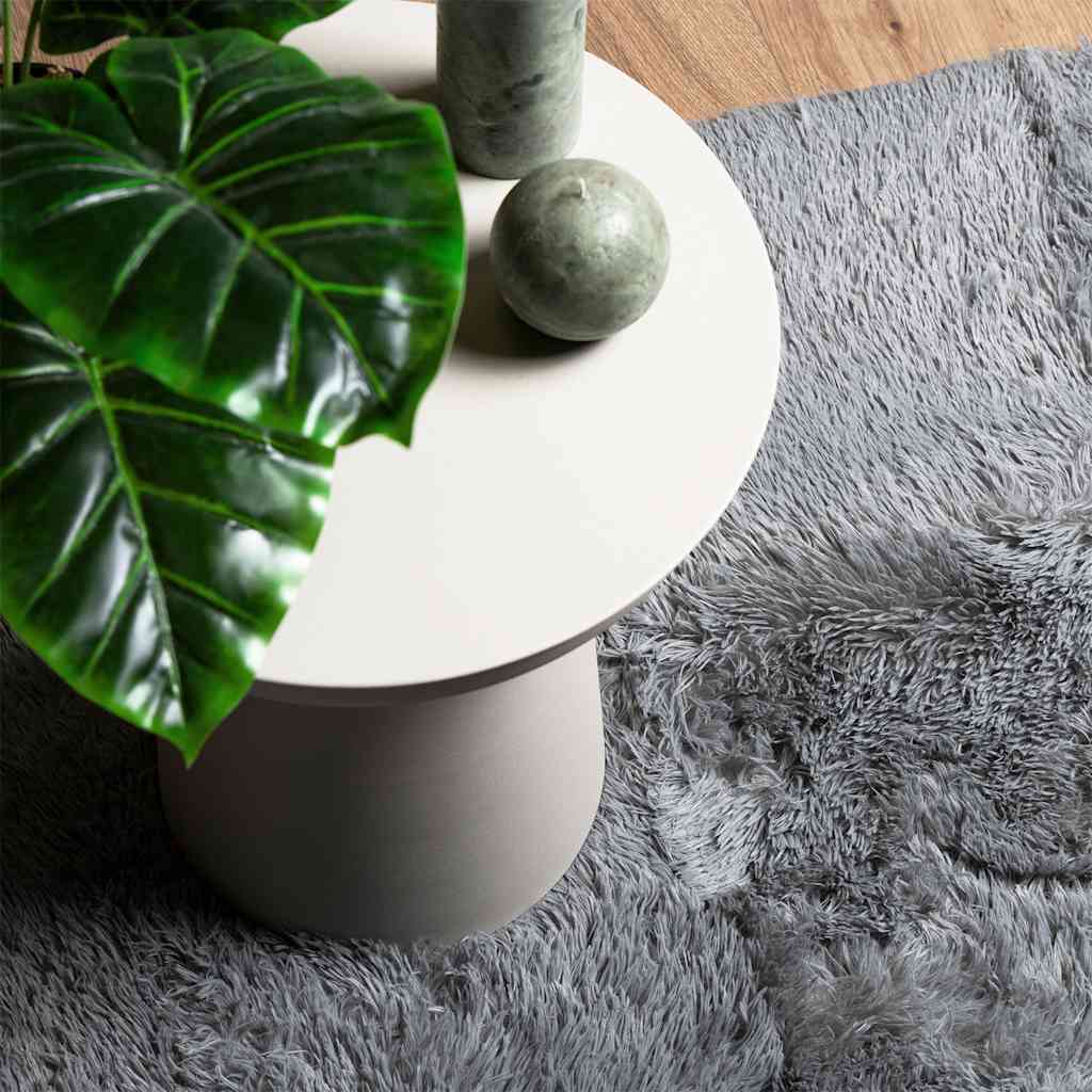 Teppich Shaggy Hochflor NAVARRA Hellgrau 120x120 cm Polyester